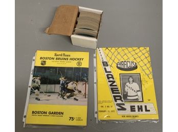 Vintage Hockey Cards LOT W/ Two Game Programs