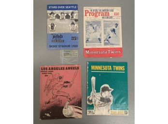Lot Of 4 1960s Baseball Programs