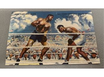 Vintage Jack Dempsey Knocks Out Jess Willard Postcard