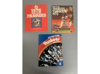 Lot Of 1970s New York Yankees Yearbooks / Scorebook (1971, 1973, 1976)