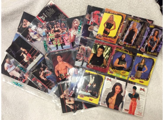 Lot Of 45 Assorted WWF/WWE Trading Cards In Sheets
