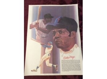 Coca Cola Willie Mays 24 X 18 Poster