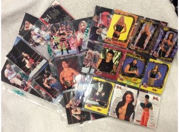 Lot Of 45 Assorted WWF/WWE Trading Cards In Sheets