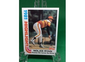1982 Topps Nolan Ryan No Hitter Highlight Card