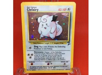 1999 Pokemon Base Set 2 Clefairy Holo Foil Card 6/130 WOTC