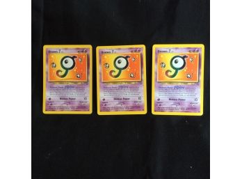Lot Of 3 2001 Pokemon Unown Promo Cards