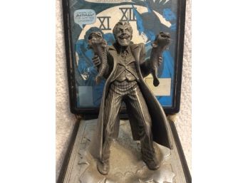 1997 The Joker Pewter Statue On Stand With Comic Book Cover