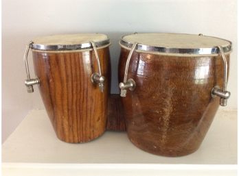 Set Of Vintage Wood Bongos