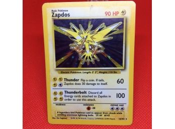 1999 Pokemon Base Set Zapdos Holo Foil Card 16/102 WOTC