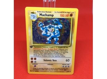 1999 Pokemon First Edition Machamp Holo Foil Card 8/102 WOTC