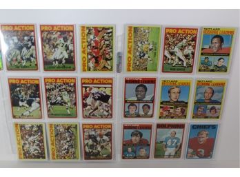 1972 Topps Football Leaders Cards - Rushing - Scoring - Receiving & Pro-Action Group (18 )