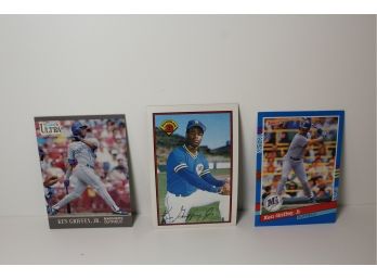 1989 Bowman #220 Ken Griffey Rookie Card & 2 More Griffey Cards