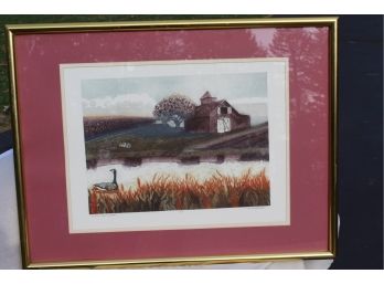 Lithograph By Thomas Michael Titled 'autumn Wheat State II' Signed And Numbered #10/150.