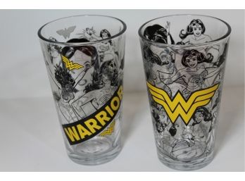 2 Wonder Woman Glass Tumblers - Very Cool - From Zak Designs