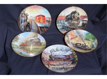 Collectible Railroad Limited Ed. Plates By Ted Xaras From 'hamilton Collection' 1990-1996 (5)