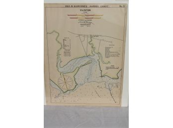 1901 Geo. W. Eldridge Harbor Chart Of Clinton CT.