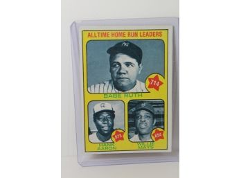 1973 Topps All-Time HR Leaders Babe 714 - Aaron 673 - Mays 654  #1- Ungraded