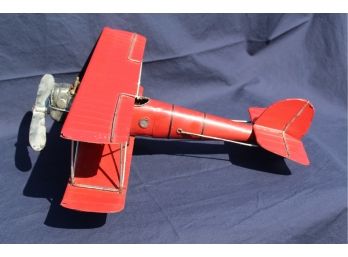 Awesome Metal-Art Red Biplane