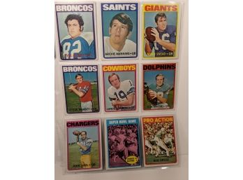 Nice 1972 Topps Football 9 Card Group - Lyle Alzado & Archie Manning Rookie Cards