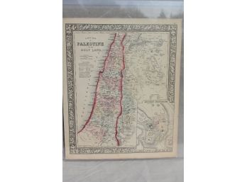 1868 'A New Map Of Palestine Or The Holy Land' Published By 'Mitchells New General Atlas'
