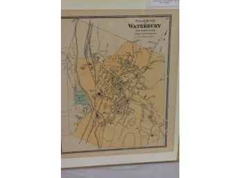 1868 Plan Of The City Of Waterbury - Beers Map - Hand-colored