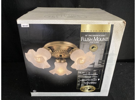 Hampton Bay Antique Brass 14' Flush Mount Light Fixture