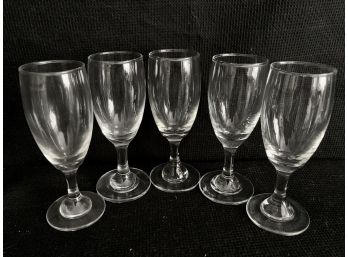 Set Of 5 Clear Wine Glasses