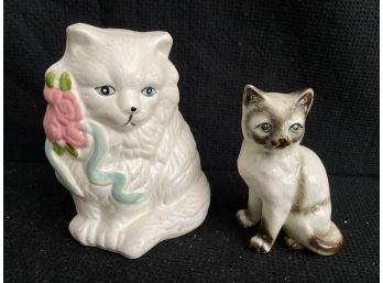 One Cat Coin Holder And One Cat Figurine