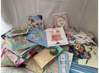 Huge Lot Of Assorted Gift Bags, Cards, And Tissue Paper
