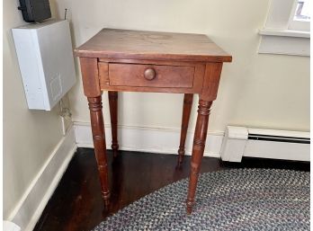 Antique Single Drawer Wood Side Table