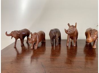 Hand Carved Wooden African Animals
