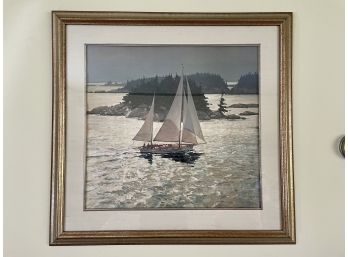 Christopher Blossom (American, 20th Century) Lithograph Of Sailboats, Pencil Signed & Numbered