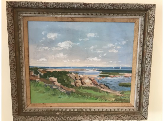 Oil Painting Of Rye, New York,       Marshlands By Willa Pierce