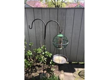 Squirrel Proof Bird Feeder On Double Sheppard's Hook Holding