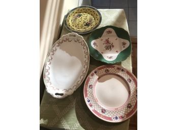 Four (4) Assorted Plates & Platters