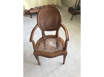 Double Caned Back On This Maple Wood Petite Chair