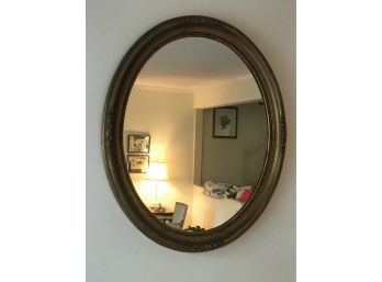 Beautiful  Oval Shaped Gold-leaf Mirror