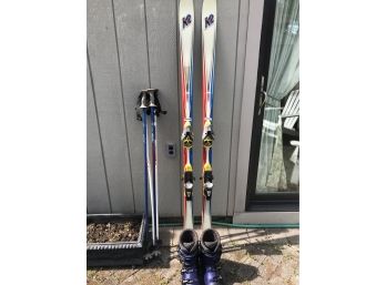 K-2 Skis 74' Long With Marker Bindings Salomon Boots - 29's -  2 Sets Of Polls