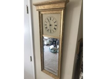 Gold Toned Wall Clock & Mirror