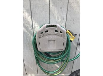 Wall Mounted Outdoor Water Hose Holder Includes Hose $ Spray Nozzle