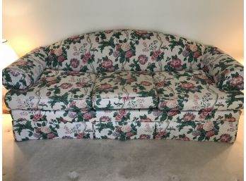 Three Seater Floral Pattern Traditional Sofa