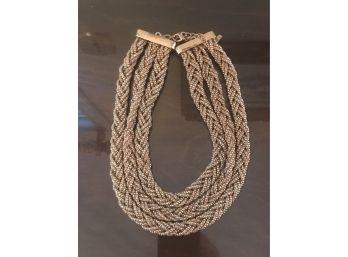 Three Cord And Clasp Gold Costume Necklace