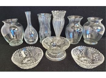 Clear Glass Vases & Bowls