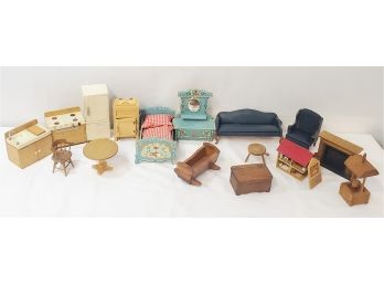 Vintage Wood Doll House Furniture