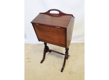 Vintage Wood Standing Sewing Box