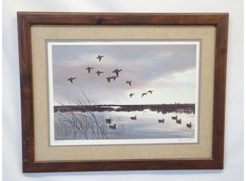 1980 Framed, Signed & Numbered Maynard Reese Print - #437/950 Titled Twilight American Wigeon