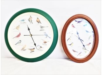 Two Vintage Singing Bird Wall Clocks