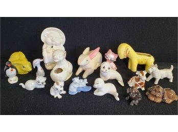 Cute Grouping Of Various Porcelain Animal Figurines - Many Vintage!