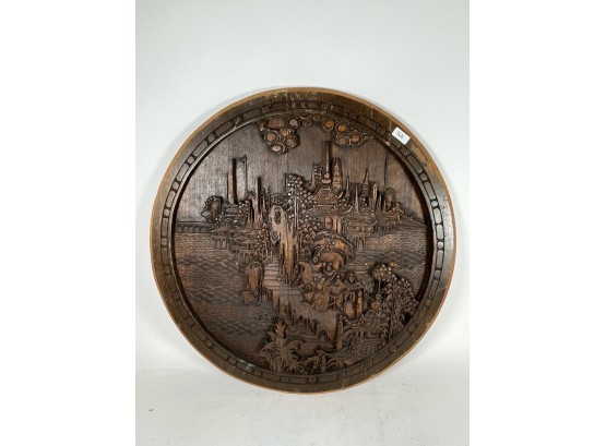 Finely Chinese Carved Circular Plaque