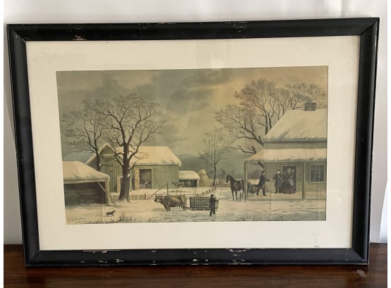 Vintage Country Print G.h. Durrie